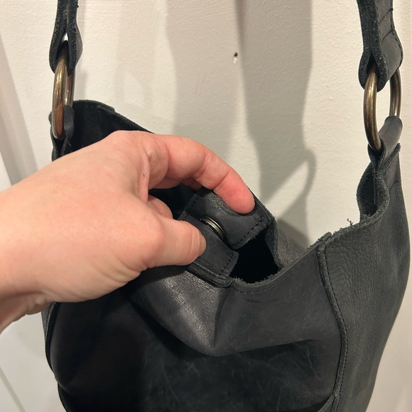 ABLE Black Leather Shoulder Bag - Picture 5 of 8